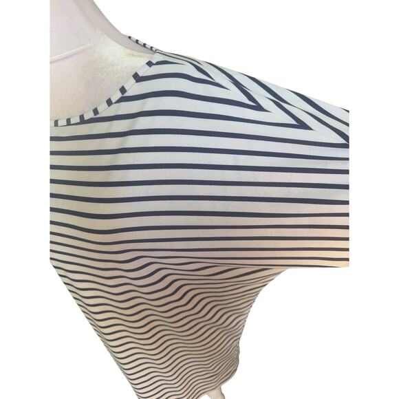 Cabana Life Navy White Stripe Dolman Sleeve Mini Dress Beach Cover up Medium M - Picture 3 of 9
